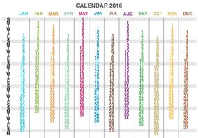 Columns Calendar 2016 Vector