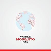 concept de la journée mondiale des moustiques. moustiques sur la terre rouge. modèle pour le fond, la bannière, la carte, l'affiche. illustration vectorielle. vecteur