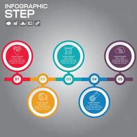 modèle de conception infographie chronologie avec 5 options, diagramme de processus, illustration vectorielle eps10 vecteur