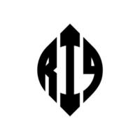 création de logo de lettre de cercle riq avec forme de cercle et d'ellipse. lettres d'ellipse riq avec style typographique. les trois initiales forment un logo circulaire. riq cercle emblème abstrait monogramme lettre marque vecteur. vecteur