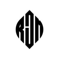 création de logo de lettre de cercle rjm avec forme de cercle et d'ellipse. lettres ellipse rjm avec style typographique. les trois initiales forment un logo circulaire. rjm cercle emblème abstrait monogramme lettre marque vecteur. vecteur