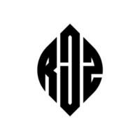 création de logo de lettre de cercle rjz avec forme de cercle et d'ellipse. lettres ellipse rjz avec style typographique. les trois initiales forment un logo circulaire. rjz cercle emblème abstrait monogramme lettre marque vecteur. vecteur
