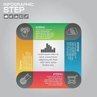 Éléments de conception infographique en 5 étapes pour l'illustration vectorielle de votre entreprise. vecteur