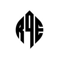 création de logo de lettre de cercle rqe avec forme de cercle et d'ellipse. lettres ellipse rqe avec style typographique. les trois initiales forment un logo circulaire. rqe cercle emblème abstrait monogramme lettre marque vecteur. vecteur
