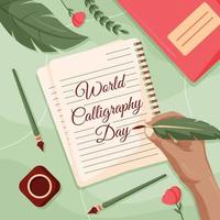 concept de la journée mondiale de la calligraphie vecteur