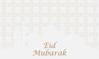 beau fond eid mubarak avec conception graphique vectorielle motif arabe vecteur premium