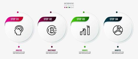 concept d'entreprise de modèle infographique avec étape. vecteur