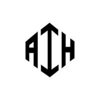 création de logo de lettre aih avec forme de polygone. création de logo en forme de polygone et de cube aih. modèle de logo vectoriel aih hexagone couleurs blanches et noires. monogramme aih, logo d'entreprise et immobilier.