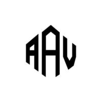 création de logo de lettre aav avec forme de polygone. création de logo en forme de polygone et de cube aav. modèle de logo vectoriel aav hexagone couleurs blanches et noires. monogramme aav, logo d'entreprise et immobilier.