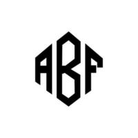 création de logo de lettre abf avec forme de polygone. création de logo en forme de polygone et de cube abf. modèle de logo vectoriel abf hexagone couleurs blanches et noires. monogramme abf, logo d'entreprise et immobilier.