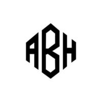 création de logo de lettre abh avec forme de polygone. création de logo en forme de polygone et de cube abh. modèle de logo vectoriel abh hexagone couleurs blanches et noires. monogramme abh, logo d'entreprise et immobilier.