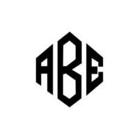 création de logo de lettre abe avec forme de polygone. création de logo en forme de polygone et de cube Abe. modèle de logo vectoriel abe hexagone couleurs blanches et noires. monogramme abe, logo d'entreprise et immobilier.