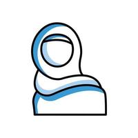 icône de la femme musulmane. icône liée à la religion. style d'icône à deux tons. conception simple modifiable vecteur