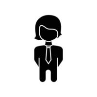 icône de l'homme d'affaires, les gens. adapté à l'icône de l'entrepreneur, aux affaires. style d'icône solide, glyphe. conception simple modifiable vecteur