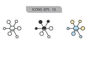 icônes de mise en réseau symbole éléments vectoriels pour le web infographique vecteur