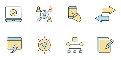 ensemble d'icônes de conception d'expérience utilisateur. éléments de vecteur de symbole de pack de conception d'expérience utilisateur pour le web infographique