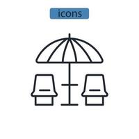 icônes de plage symbole éléments vectoriels pour le web infographique vecteur