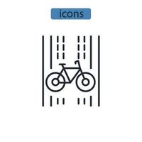 icônes de piste cyclable symbole éléments vectoriels pour le web infographique vecteur