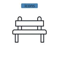 banc icônes symbole vecteur éléments pour infographie web