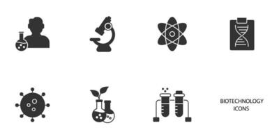 ensemble d'icônes de biotechnologie. éléments de vecteur de symbole de pack de biotechnologie pour le web infographique