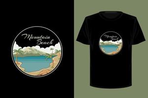 conception de t-shirt vintage rétro de plage de montagne vecteur