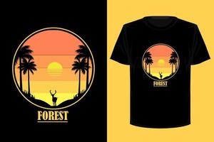conception de t-shirt vintage rétro forêt vecteur