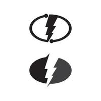 le vecteur de puissance, le flash ogo et le coup de foudre et la conception du modèle d'illustration de l'électricité de l'icône