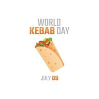 graphique vectoriel de la journée mondiale du kebab bon pour la célébration de la journée mondiale du kebab. conception plate. conception de flyer. illustration plate.