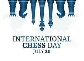 graphique vectoriel de la journée internationale des échecs bon pour la célébration de la journée internationale des échecs. conception plate. conception de flyer. illustration plate.