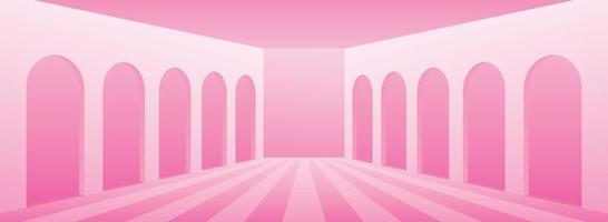 doux pastel rose large couloir fond scène 3d illustration vecteur