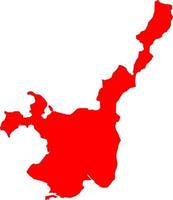 silhouette de la carte du pays du japon, carte de l'île d'ishigaki vecteur