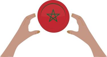 drapeau dessiné à la main de vecteur marocain, dirham marocain