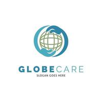 globe soins icône vecteur logo modèle illustration conception