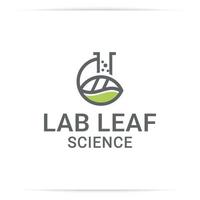 vecteur de conception de logo de feuille de laboratoire. pour la science