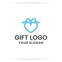 logo design cadeau coeur vecteur