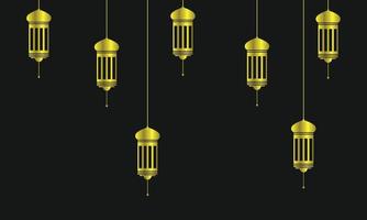 modèle de fond de ramadan lanterne dorée suspendue vecteur
