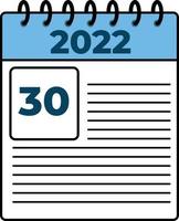 vecteur plat icône calendrier 2022