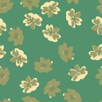 motif abstrait harmonieux de fleurs minuscules sur fond vert, carte de voeux ou tissu vecteur