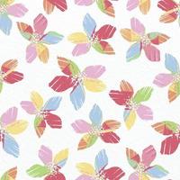 motif de plantes sans soudure sur fond de papier avec des fleurs de peinture colorées, une carte de voeux ou un tissu vecteur