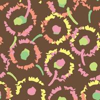 fond de motif de plantes doodle sans soudure avec des fleurs colorées dessinées à la main, une carte de voeux ou un tissu vecteur