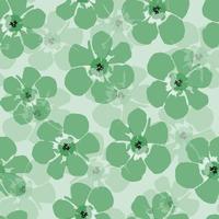 fond de motif de fleurs vertes dessinées à la main sans couture doodle, carte de voeux ou tissu vecteur