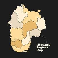 vecteur de carte des régions de lituanie