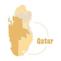 carte des régions du qatar moyen-orient vecteur