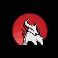 mascotte de taureau logo personnalisé modèle de logo de taureau dessins d'illustration vectorielle symbole d'icône vectorielle mascotte rouge et noire symbole de taureau, emblème vecteur