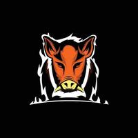 modèle de logo esport de jeu de mascotte de porc vecteur