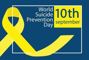 concept de journée mondiale de prévention du suicide avec ruban de sensibilisation. illustration vectorielle sombre pour le web et l'impression. vecteur