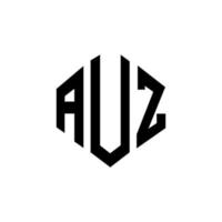 création de logo de lettre auz avec forme de polygone. création de logo en forme de polygone et de cube auz. modèle de logo vectoriel hexagone auz couleurs blanches et noires. monogramme auz, logo d'entreprise et immobilier.