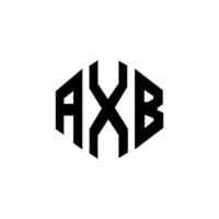 création de logo de lettre axb avec forme de polygone. création de logo en forme de polygone et de cube axb. modèle de logo vectoriel axb hexagone couleurs blanches et noires. monogramme axb, logo d'entreprise et immobilier.