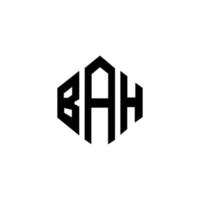 création de logo de lettre bah avec forme de polygone. création de logo en forme de polygone et de cube bah. modèle de logo vectoriel bah hexagone couleurs blanches et noires. monogramme bah, logo d'entreprise et immobilier.