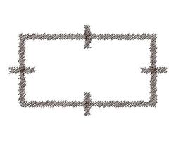ligne de rectangle de silhouette de contour de croquis. figure géométrique. vecteur